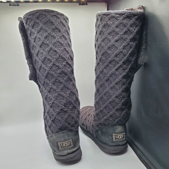 Ugg Australia 16" tall rare lattice knit Cardy boots size 8 - Picture 6 of 15
